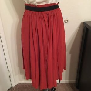 H&M pleated skirt, burnt orange